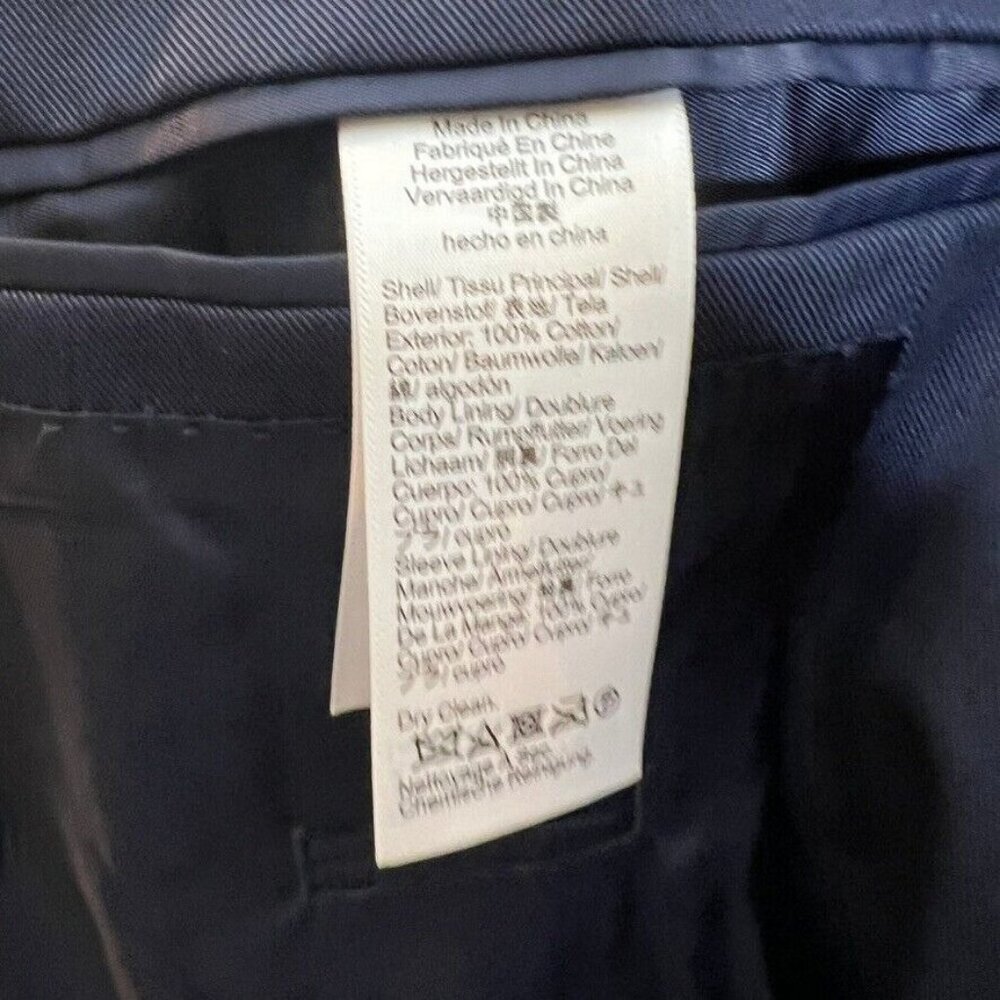 J.Crew $298 Crosby Classic Fit Suit Jacket Italian Chino Navy 34S BQ427 - Picture 12 of 14